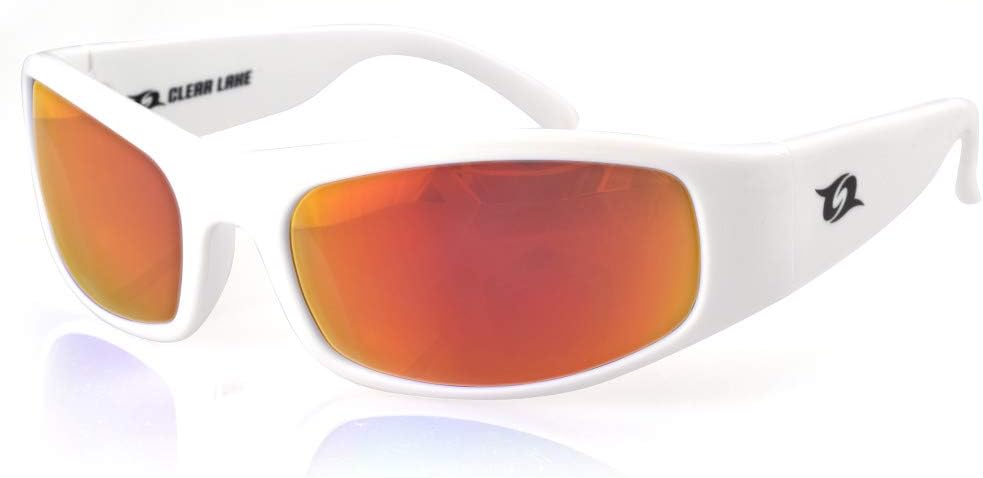 Clear Lake Manatee Polarized Polycarbonate Sports Sunglasses for Men Women Fishing Running Cycling (Red)