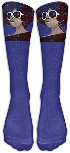 Cool Space Hair Afro Women Mens Womens Cotton Crew Athletic Sock Running Socks Soccer Socks