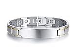 Free Custom Engraving Stainless Steel Magnetic Therapy Bracelet with Free Links Removal Tool