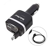 Type C Car Charger, Dual USB Car Chargers with Cable, Quick Charge 3.0 for Galaxy S8, S8 Plus, Android Phone, QC 3.0