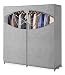 Whitmor Portable Wardrobe Clothes Storage Organizer Closet with Hanging Rack - Extra Wide -Grey Color - No-Tool Assembly - Extra Strong & Durable - 60" L x 19.5" W x 64" - Not for Outside use