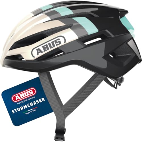 ABUS Rennradhelm StormChaser - Leichter und komfortabler Fahrradhelm für professionellen Radsport für Damen und Herren - Gold/Türkis, Größe S