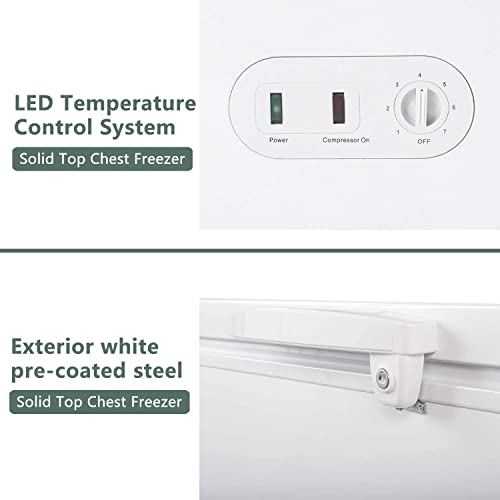 KITMA Chest Freezer 7 Cu.Ft ReachIn Freezer Chest Solid Door Deep
