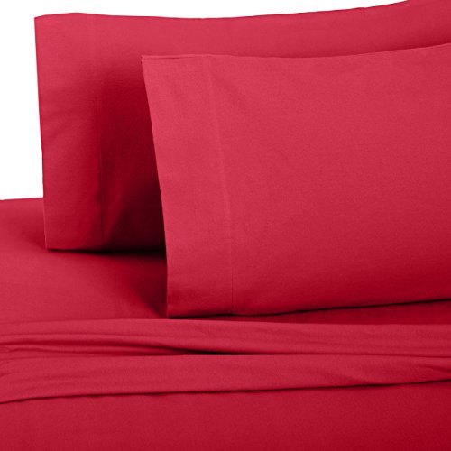 Pinzon 170 Gram Flannel Twin XL Sheet Set Merlot Red 841710138795 eBay