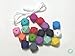 Silicone Focal Beads, Hexagon Silicone Beads for Keychain Making, Necklace, Bracelet by Blue Rabbit Co (Large 17mm, 20 Pieces, Rainbow)