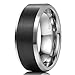 King Will CLASSIC 8mm Mens Tungsten Carbide Ring Wedding Band Black Brushed Matte Finished Comfort Fit