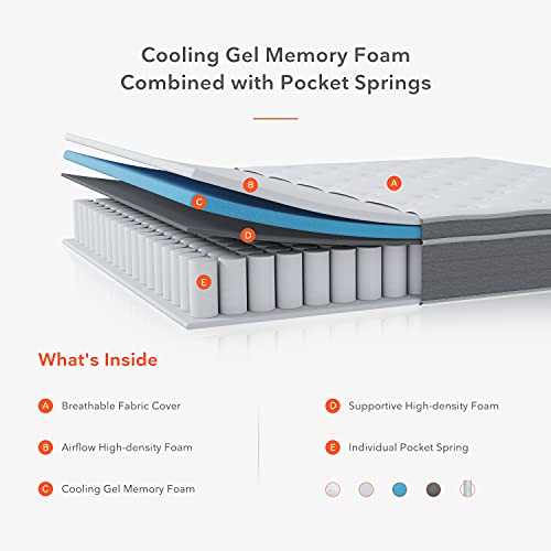 Sweetnight Hybrid Mattress, 10 Inch King Mattress in A Box Sleep