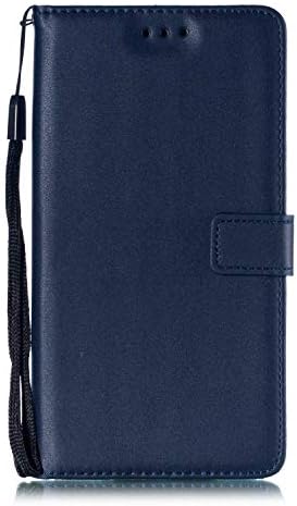 UNEXTATI Huawei Mate 20 Case, Leather Magnetic Closure Flip Wallet Case with Card Slot and Wrist Strap, Slim Full Body Protective Case (Navy Blue #3)