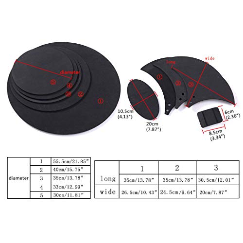 Abicial 10pcs Bass Snare Drum Sound Off Mute Silencer Drumming Rubber Practice Pad Set