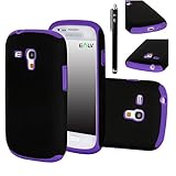 Galaxy S3 MINI Case, E LV Samsung Galaxy S3 MINI Case - Shock-Absorption / High Impact Resistant Hybrid Dual Layer Armor Defender Full Body Protective Case Cover (Hard Plastic with Soft Silicon) for Galaxy S3 Mini i8190 (Purple, Samsung Galaxy S3 Mini)
