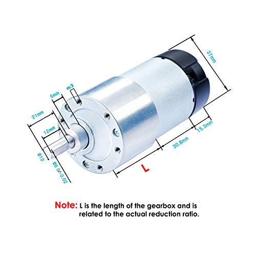 image for CQRobot DC 6V-20RPM/12V-40RPM w/Encoder Gear Motor with Metal Mounting