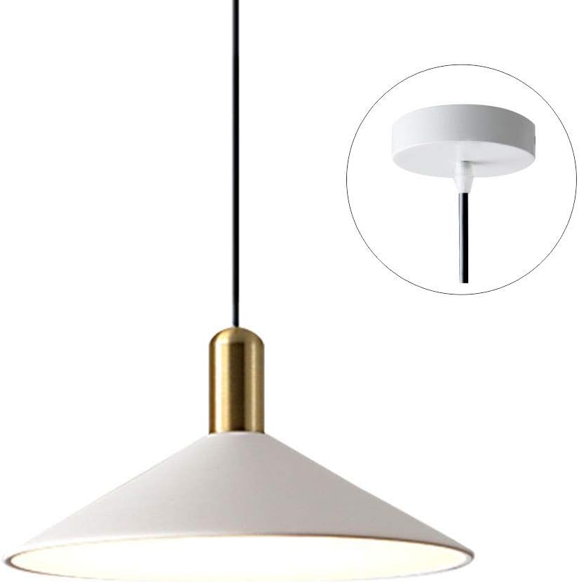 Modo Lighting Farmhouse Pendant Light White Barn Pendant Lamp Adjustable Retro Industrial Iron Ceiling Hanging Light Fixture for Kitchen Island Restaurant Lighting E26 (White) - - 