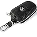 car Key Chain Keychain,Genuine Leather Car Smart Key caseKey Chain Keychain Holder Metal Hook and Keyring Zipper Bag for Remote Key Fob (Toyota)