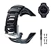 Amytalk Suunto Ambit Watch Band Strap, Soft Black Rubber Watch Replacement Band Watch Strap Accessory Strap for Suunto Ambit 1/2/2S/2R/3 Sport/3 Run/3 Peak, Silver Clasp (with Screws)