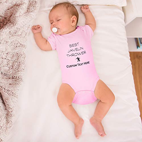 Custom Personalized Boy & Girl Baby Bodysuit Best Javelin Thrower Sport Funny Cotton Baby Clothes White Personalized Text Here 6 Months