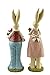 Easter Bunny Decorations Couple Rabbit Holding Bird Chutes and Carrot, Hand-painted Crafts Statue, Spring Easter Bunny Figurine-9''H