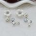 Ear Crawler Earrings Climbers Pearl Flower Ear Cuff Pin Vine Wrap Stud Crystal Rhinestone Clip On Jewelry Silver Plated