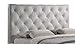 Baxton Studio Stella Crystal Tufted Modern Bed with Upholstered Headboard, Queen, White