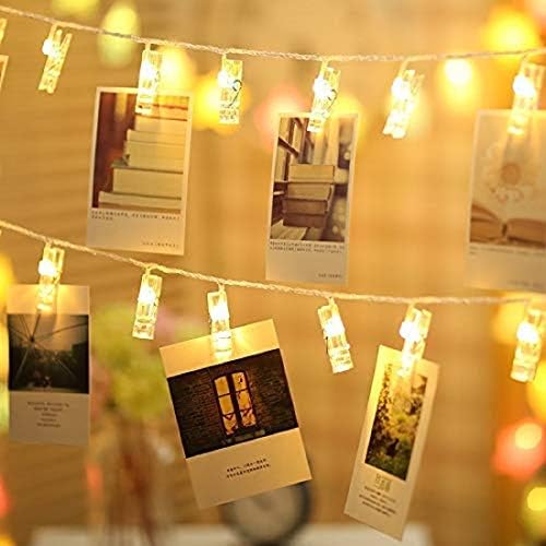 Groeien® ® Photo Clip String Lights, 20 Photo Clips 3M Battery Operated LED Clip Lights, Warm White Starry Light for Hanging Photos, Cards and Artworks(Batteries not Included)