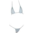 LinvMe Women's Extreme Sexy Hot Silk Micro Bikinis Set Mini Thong Swimwear