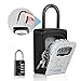 KIYA Key Lock Box, Wall Mounted Removable Shackle Resettable Code Waterproof Cover, Portable Outdoor Safe Storage Lockbox for House Key, 5 Keys Capacity for Home, Office, Hostels, Airbnb