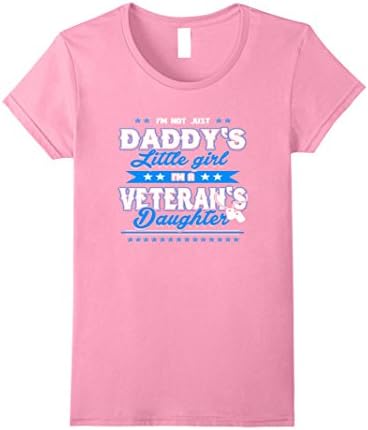 Womens Veterans Daughter T Shirt - Daddy's Little Girl Medium Pink
