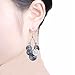 She Lian Vintage Long Womens Stylish Filigree Statement Dangle Earrings (Antique Silver Tone)