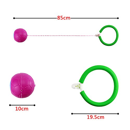 Neworkg GSports Skip Ball Set: Six Jumping Toy Assorted Colors Swing Balls - Great Kids Fitness Game for Boys and Girls