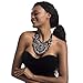 Holylove Purple Statement Necklace for Women Bling Chocker Novelty Jewelry with Gift Box-9303