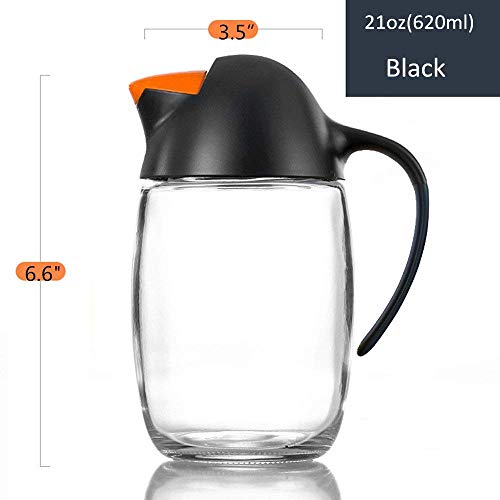 Olive Oil Dispenser Bottle with Automatic Cap 21oz Glass Oil and Vinegar Dispenser Bottle for Kitchen, No Drip Condiment Dispensing Cruet Container with Precise-Pour Spout Lovely Penguin Design - Thumbnail 4