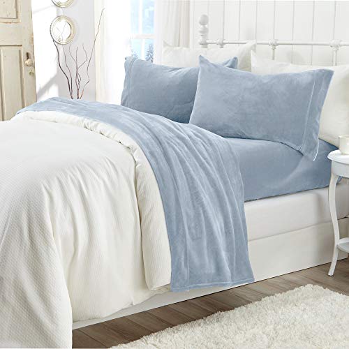 Micro Fleece Extra Soft Cozy Velvet Plush Solid Sheet Set. Deluxe Bed