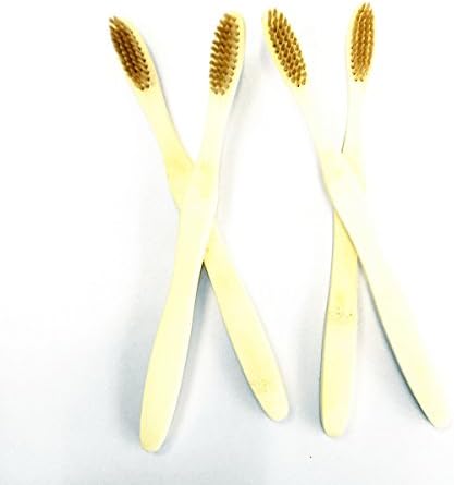 Honggoo Bamboo Toothbrush 4 Pack - Made with Bamboo Charcoal Infused Bristles - Sustainably Grown in Recycled Biodegradable Packaging