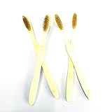 Honggoo Bamboo Toothbrush 4 Pack - Made with Bamboo Charcoal Infused Bristles - Sustainably Grown in Recycled Biodegradable Packaging