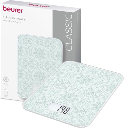 Beurer KS 19 Vintage Digital Kitchen Scale, Load Capacity up to 5 kg (1 g Accurate Division), Household Scale with Sensor Touch, Power Scale incl. Batteries, Ultra-Thin Vintage Design