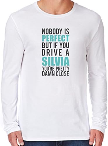 Men's Long Sleeve Tee Silvia 180Sx Mens Long T Shirts White Size XX-Large