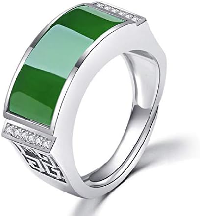 YAYOUSHEN Hetian jade ring, 925 silver and jade ring jasper men's ring jade ring