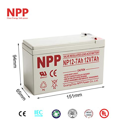 NP12-7Ah 12V 7Ah AGM Rechargeable Maintenance Free Valve Regulated Sealed Lead Acid Battery with F2 Terminal