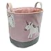 FANKANG Storage Baskets,Collapsible Convenient Nursery Hamper/Laundry Bin/Toy Collection Organizer for Kid's Room（Pink Unicorn）
