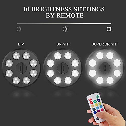 Solar Patio Umbrella Lights,4AA Battery Operated 10 Lighting Modes 12 Color Changing Remote Control Pole Light for Umbrellas,Camping Tents or Outdoor Use (Solar Powered-Black) - Thumbnail 2