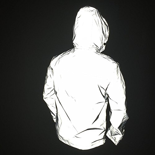Fangfei 3m Reflective Coat Hooded Windbreaker Fashion Runing Jacket (Asian 3XL = US XL)