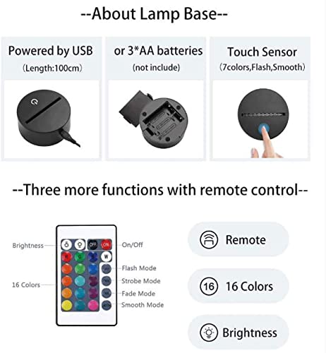 XOIDMIVC Yoshi Night Light, Mario Lamp16 Color RGB Touch Remote Controller Yoshi Light Children\'s Room Decoration Table Lamp for Christmas Lighting Gift