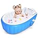 Inflatable Baby Bathtub, Mixigoo Infant Mini Swimming Pool Foldable Non Slip Travel Air Bath Basin with Soft Cushion Central Seat for New Born Toddler Kids