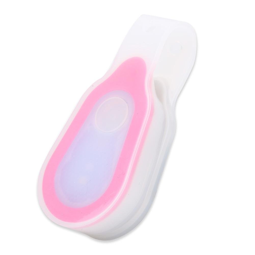 Tbest Hand LED Flashlight Clip On to Clothing,2pcs Waterproof Outdoor Portable LED Magnet/Magnetic Lights Mini Night Light Running Button Silicone Clip Lamp for Cam,Hiking,Climbing,Dog Walking