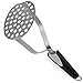 Beaverve Stainless Steel Potato Masher 1 Pack, 9.4 x 3.9inches, Black