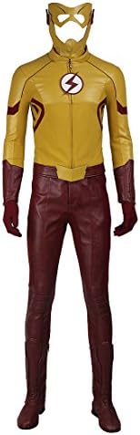 NTLCOS Men's Costume For Kid Flash The Flash Season 3 Wally West Uniform Outfit (L)