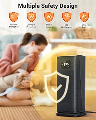 Space Heater, KopBeau 1500W Oscillating Space Heater for Indoor