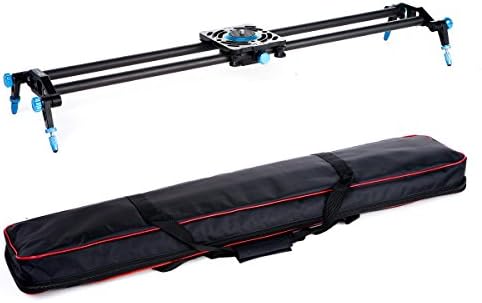 Camera Slider Rail Owhy Brand Video Slider for DSLR Camera Carbon Fiber Track Dolly Stabilization 31"/80CM DV Video Camcorder Film Photography (Blue)