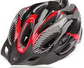 Red Bicycle Men And Women Mountain Bike Racing Adult Free Size Safty Adjustable Riding Protecter Carbon Fiber Grain Cycling Helmets