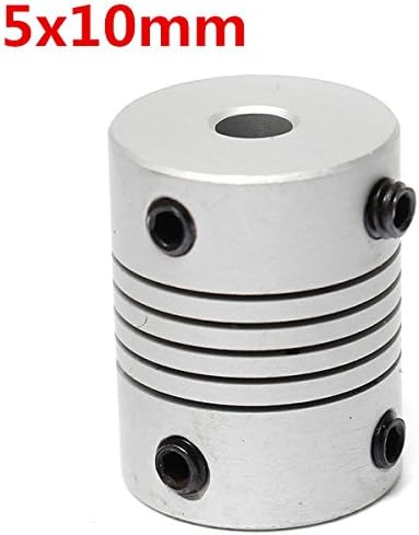 5mm x 10mm Aluminum Flexible Shaft Coupling OD19mm x L25mm CNC Parts Stepper Motor Coupler Connector