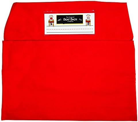 SEAT SACK SSK00114RDBN Chair Storage Pocket, Standard - 14", Red, Pack of 2